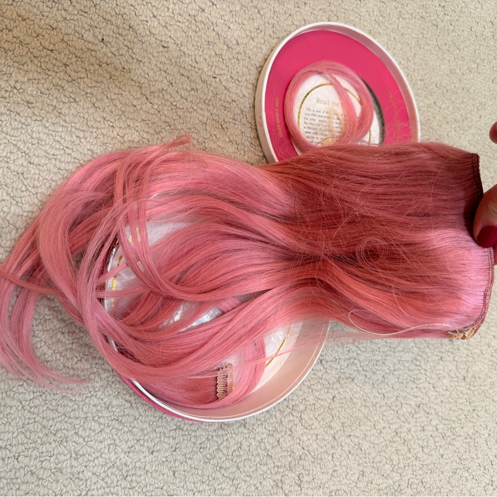 Halo Bubblegum Pink Hair Extension - Picture 8 of 10